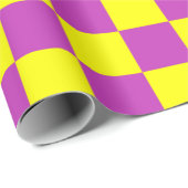 Cadeau Papier Motif de recouvrement jaune violet (Coin rond)