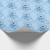 Cadeau Papier Motif d'enveloppement pour bébé bleu Teddy (Coin)