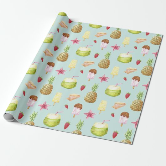 Cadeau Papier Motif d'été (Déroulé)