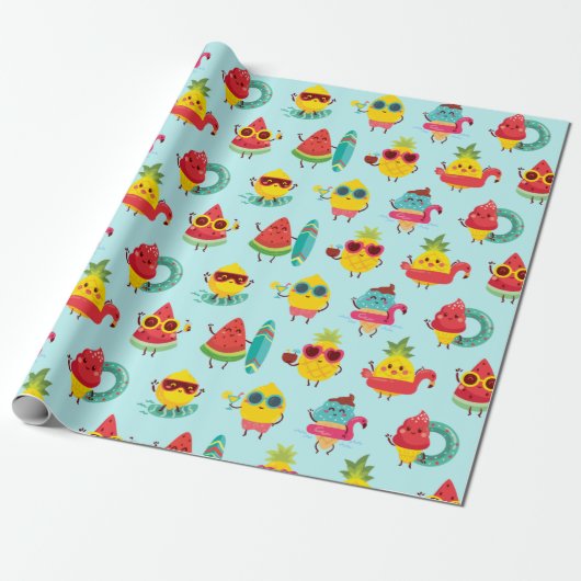 Cadeau Papier Motif d'été (Déroulé)