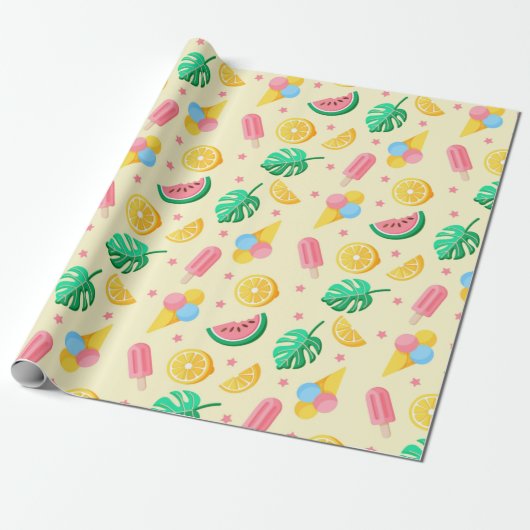 Cadeau Papier Motif d'été (Déroulé)