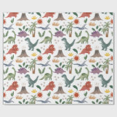 Cadeau Papier Motif Dinosaure Aquarelle Cute (Plat)