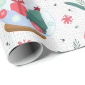 Cadeau Papier Motif du Globe des neiges d'hiver (Coin rond)