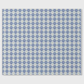 Cadeau Papier Motif Empreinte de patte bleu et crème (Plat)