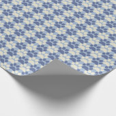 Cadeau Papier Motif Empreinte de patte bleu et crème (Coin)