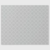 Cadeau Papier motif en quatrefoil gris chic (Plat)