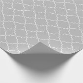 Cadeau Papier motif en quatrefoil gris chic (Coin)