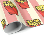 Cadeau Papier Motif Fries français (Coin rond)