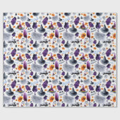 Cadeau Papier Motif Halloween Aquarelle (Plat)