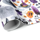 Cadeau Papier Motif Halloween Aquarelle (Coin rond)