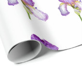 Cadeau Papier Motif Iris violet brillant (Coin rond)