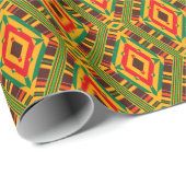 Cadeau Papier Motif Kente géométrique (Coin rond)