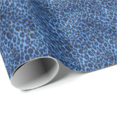 Cadeau Papier Motif Leopard bleu (Coin rond)