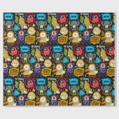Cadeau Papier Motif Monster mignon (Plat)
