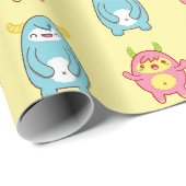 Cadeau Papier Motif Monster mignon (Coin rond)