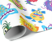 Cadeau Papier Motif Monster mignon (Coin rond)