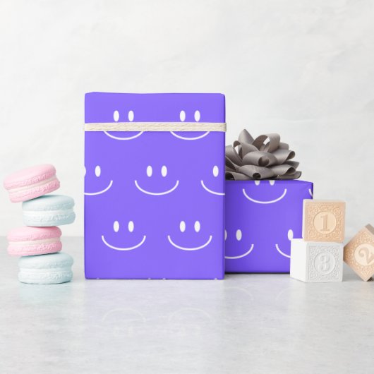 Cadeau Papier Motif Neon Blue Smile (Baby Shower)