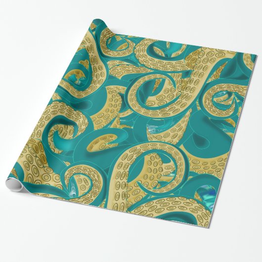 Cadeau Papier Motif Octoupus (Déroulé)