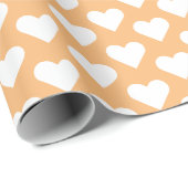 Cadeau Papier Motif orange et blanc (Coin rond)