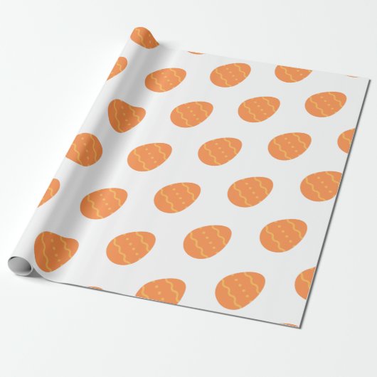 Cadeau Papier Motif Orange Oeuf de Pâques (Déroulé)