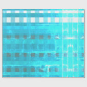 Cadeau Papier Motif Plaid Bleu (Plat)