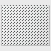 Cadeau Papier motif pois noir et blanc (Plat)