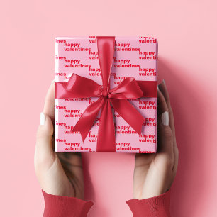 Cadeau Papier Motif pour valentines rouges et roses
