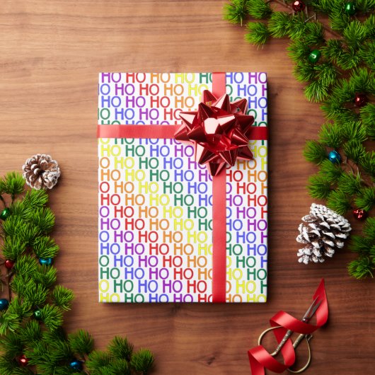 Cadeau Papier Motif Rainbow Ho Ho Ho (Cadeau de vacances)