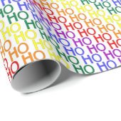 Cadeau Papier Motif Rainbow Ho Ho Ho (Coin rond)
