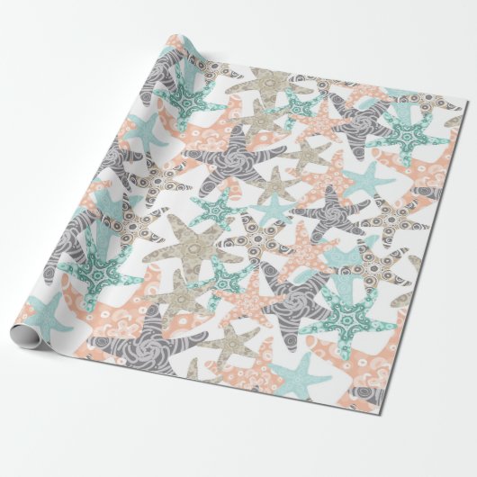 Cadeau Papier Motif sans écaille Starfish (Déroulé)
