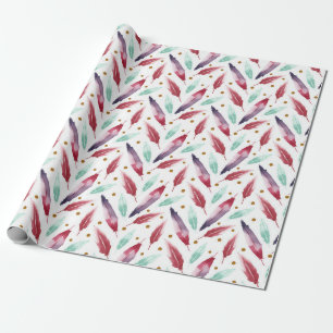 Cadeau Papier Motif transparent avec aquarelle