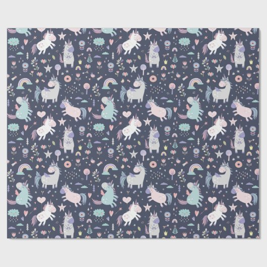 Cadeau Papier Motif Unicorn (Plat)