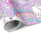 Cadeau Papier Motif Unicorn (Coin rond)