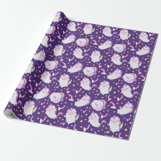 Cadeau Papier Motif Unicorn (Déroulé)