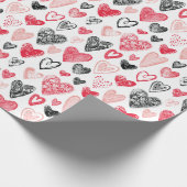 Cadeau Papier Motif Valentine Heart (Coin)