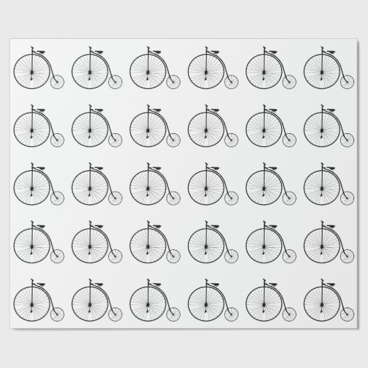 Cadeau Papier Motif vintage à bicyclette (Couture)