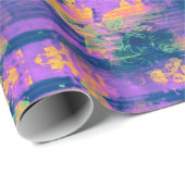 Cadeau Papier Motif violet et orange (Coin rond)