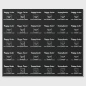 Cadeau Papier noir à enveloppement de Pâques (Plat)