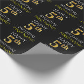 Cadeau Papier noir, "HAPPY 5th BIRTHDAY" (Coin)