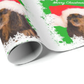 Cadeau Papier noir Tan Cavalier King Charles (Coin rond)