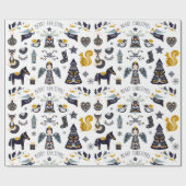 Cadeau Papier nordique d'enveloppement de Noël (Plat)