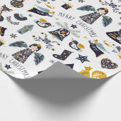 Cadeau Papier nordique d'enveloppement de Noël (Coin)