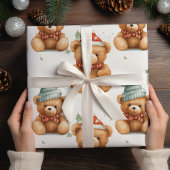 Cadeau Papier Nounours Festif
