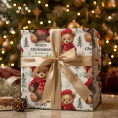 Cadeau Papier Nounours Festif