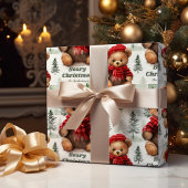 Cadeau Papier Nounours Festif