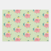 cadeau papier olifant giraf aap inpakpapier vel (Voorkant 3)