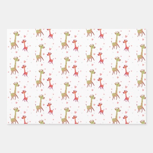 cadeau papier olifant giraf aap inpakpapier vel (Voorkant)