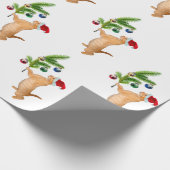 Cadeau Papier orange de Noël de chaton (Coin)