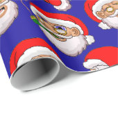 Cadeau Papier papier bleu arrière - plan Père Noël (Coin rond)