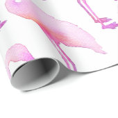 Cadeau Papier papier Tissu Flamant rose d'aquarelle rose (Coin rond)